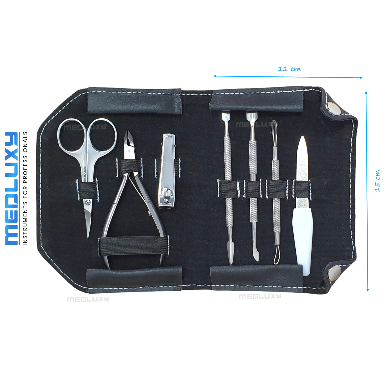 Medluxy - Manicure Pedicure Set - 8-delig - incl. etui